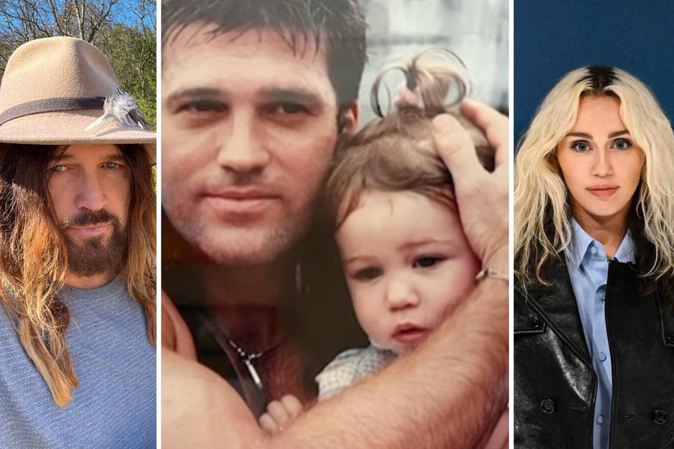 Miley Cyrus (r.) just got a heartfelt mention on social media from her dad country singer Billy Ray Cyrus (l.) amid their family's alleged ongoing rift.