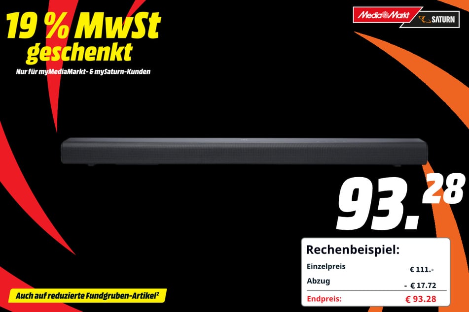 JBL-Sounbar für 93,28 Euro.