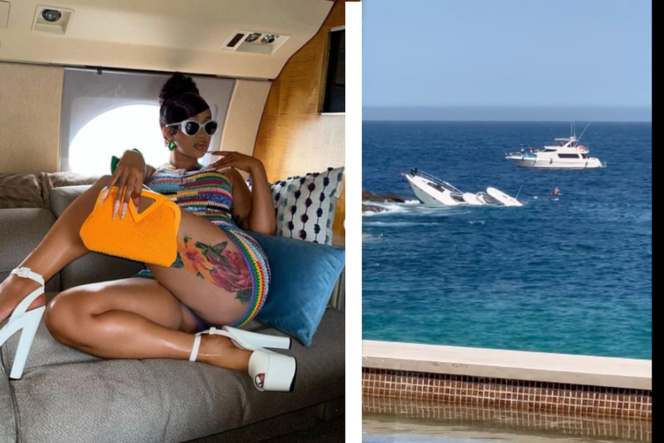 Cardi B watches yacht sink in viral video: "It's gone! Bye bye!"