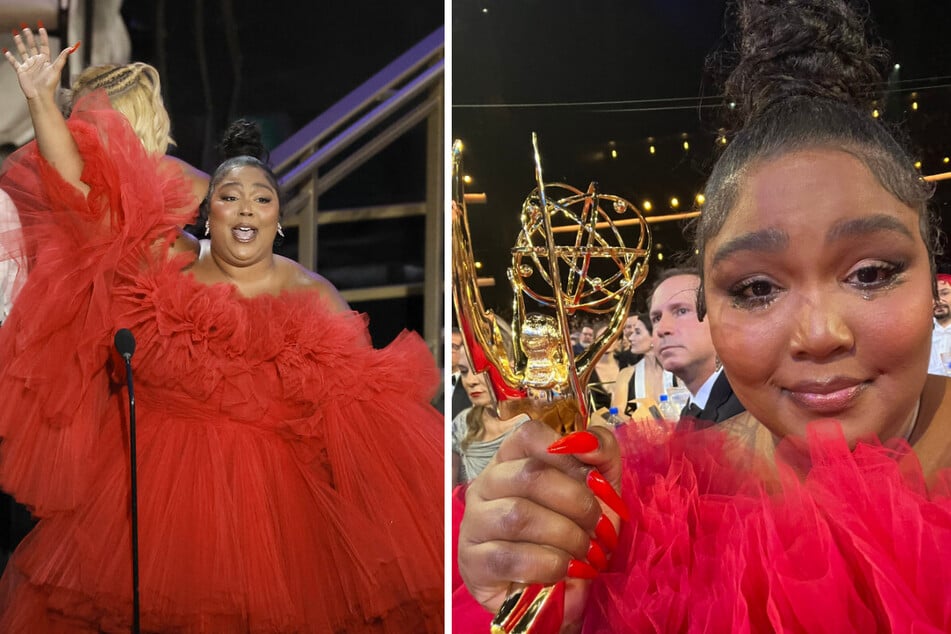 Lizzo accepts Emmy with teary speech:"B***h, it's gonna have to be you"