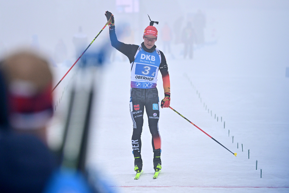 Philipp Horn brachte die deutsche Staffel beim Heim-Weltcup in Oberhof auf Rang zwei ins Ziel.