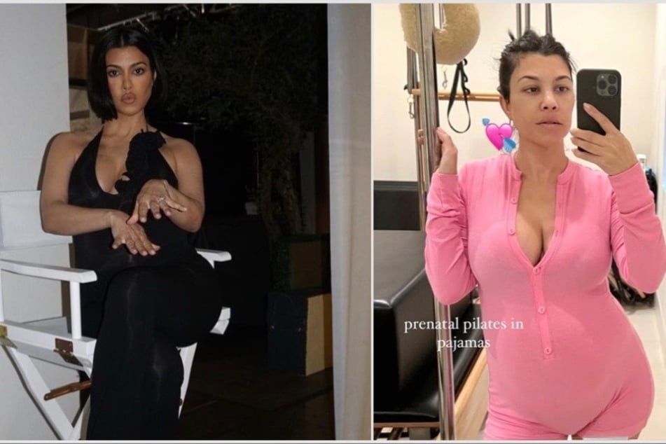 Kourtney Kardashian was pretty in pink during her recent Pilates session.