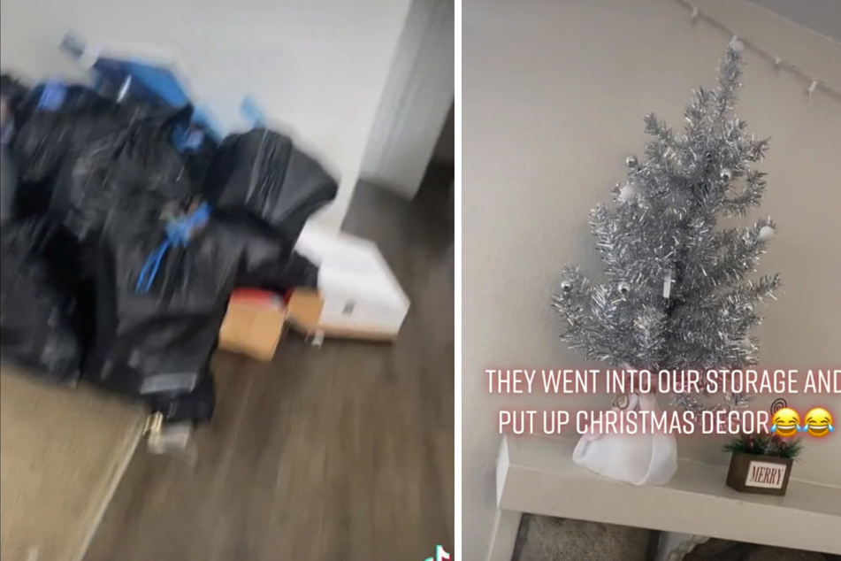Auf dem Boden lagen Tüten – in einer Ecke stand ein Weihnachtsbaum!