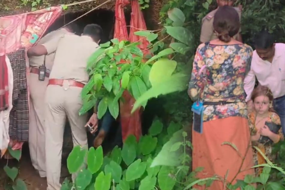 La police découvre une femme qui vit avec deux enfants dans une grotte en forêt