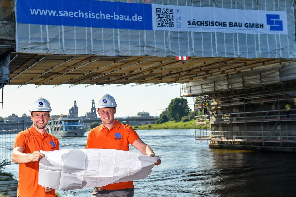 Einsatz an der Albertbrücke in Dresden.