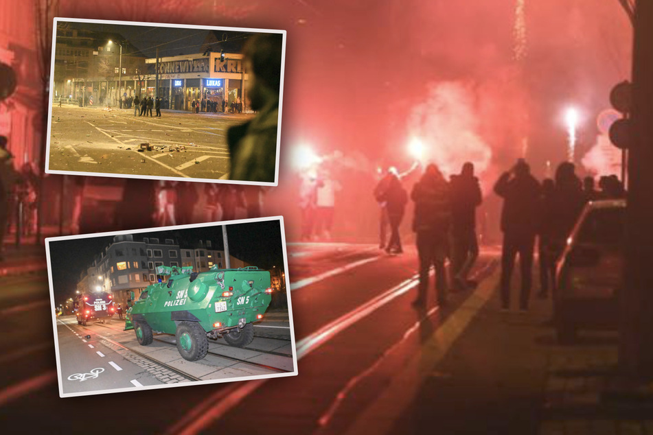 Leipzig Connewitz: Eskalation in Leipzig: Barrikaden entzündet, REWE-Dach besetzt und Polizeiwache angegriffen