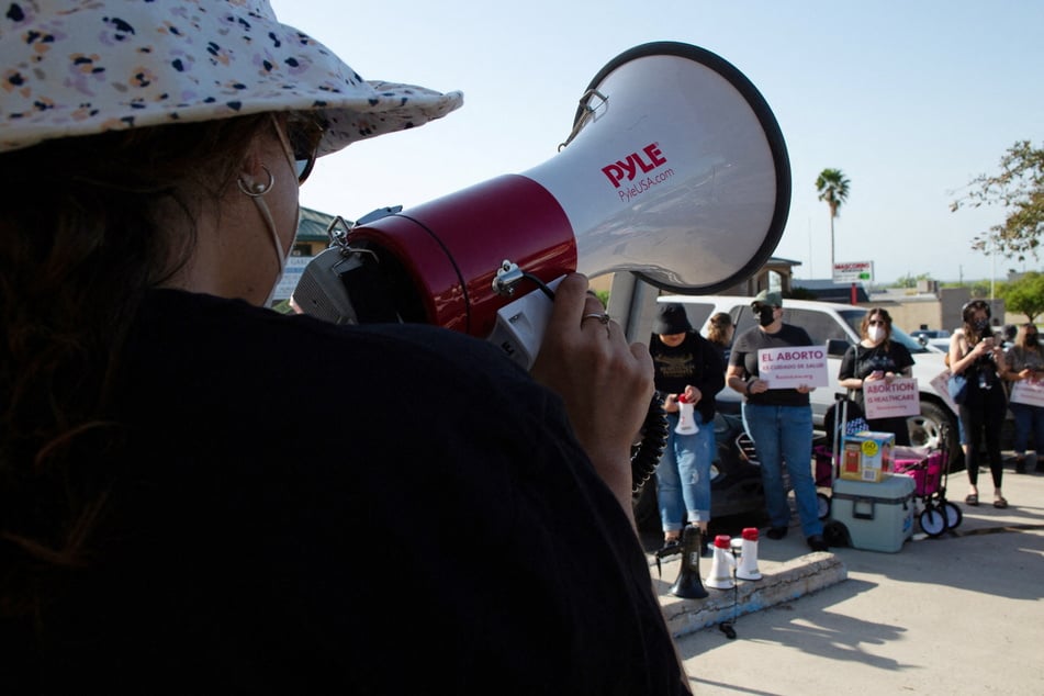 Protesters gathered in front of the Starr County jail after the arrest of Herrera.