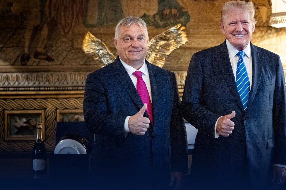 Far-right Hungarian Prime Minister Viktor Orban and Donald Trump met at the Republican presidential candidate's Mar-a-Lago estate Thursday.