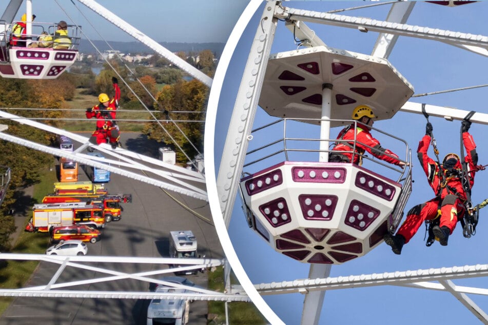 Dresden: Höhenretter auf Dresdner Rummel: Was ist am Riesenrad los?