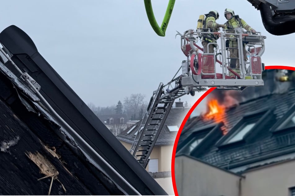 Dresden: Drama in Blasewitz: Feuer breitet sich von Balkon bis ins Dach aus