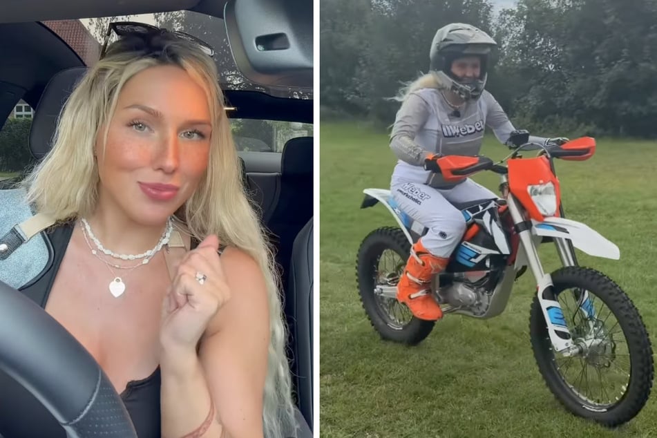 Gina Rühl (26) sitzt nach einem Horror-Unfall vor sieben Jahren wieder auf einem Motorrad.
