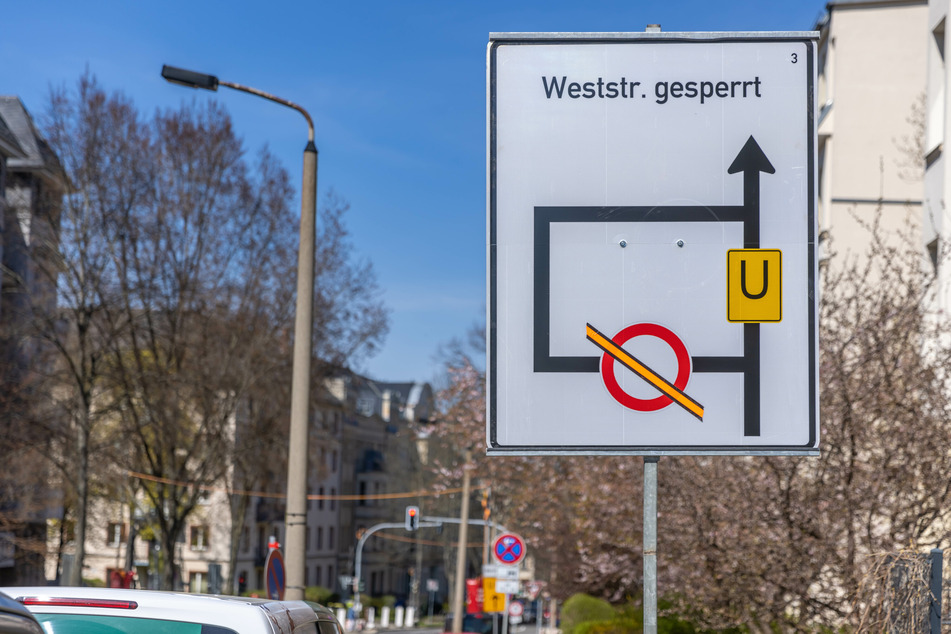 Bis 10. Juni wird die Weststraße zwischen Horst-Menzel-Straße und Franz-Mehring-Straße voll gesperrt.