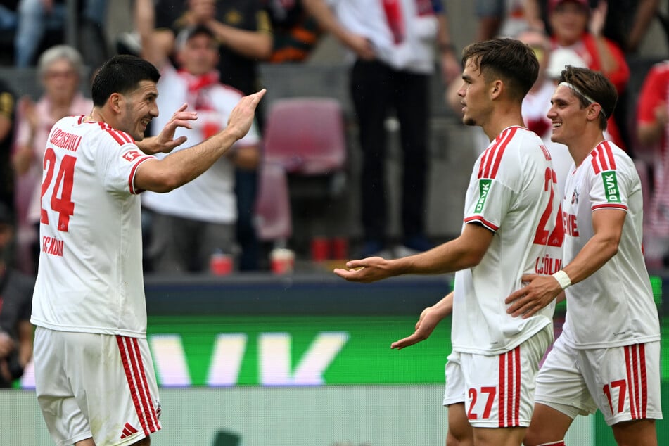 Thijs Dallinga (Nr. 27) avancierte mit seinem Doppelpack zum Matchwinner für den 1. FC Köln.