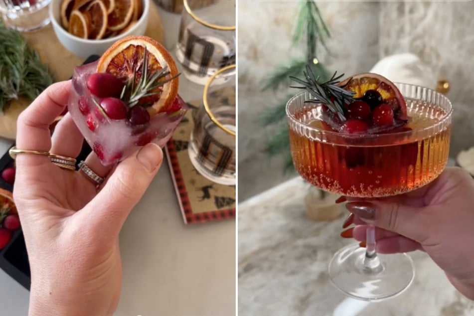 Make a festive ice cube to go with your holiday drink this year and wow your guests.